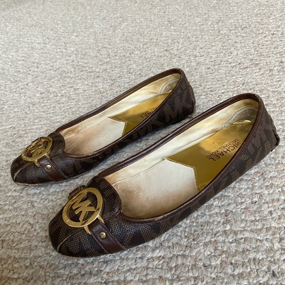 Michael Kors Dark Brown Logo Flats